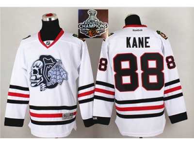 NHL Chicago Blackhawks #88 Patrick Kane White(White Skull) 2014 Stadium Series 2015 Stanley Cup Champions jerseys