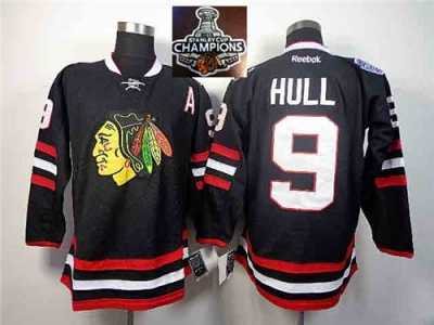 NHL Chicago Blackhawks #9 Bobby Hull Black 2015 Stanley Cup Champions jerseys