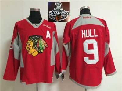 NHL Chicago Blackhawks #9 Bobby Hull Red Practice 2015 Stanley Cup Champions jerseys