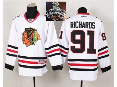 NHL Chicago Blackhawks #91 Brad Richards White 2015 Stanley Cup Champions jerseys