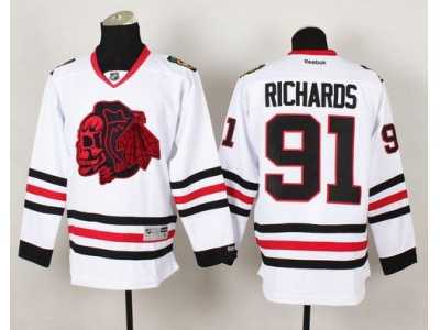 NHL Chicago Blackhawks #91 Brad Richards White(Red Skull) Stitched Jerseys