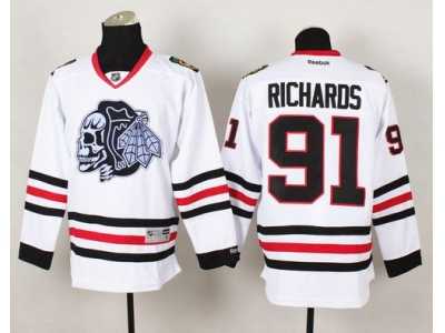 NHL Chicago Blackhawks #91 Brad Richards White(White Skull) Stitched Jerseys