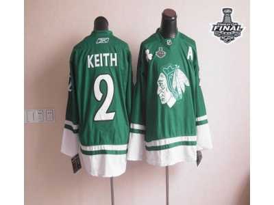 NHL Chicago Blackhawks St Patty's Day #2 Duncan Keith Green 2015 Stanley Cup Stitched Jerseys