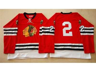 NHL Mitchell And Ness 1960-61 Chicago Blackhawks #2 Noname red Throwback jerseys