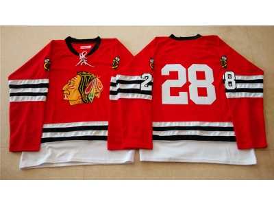 NHL Mitchell And Ness 1960-61 Chicago Blackhawks #28 Noname red Throwback jerseys