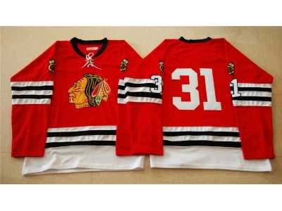 NHL Mitchell And Ness 1960-61 Chicago Blackhawks #31 Noname red Throwback jerseys