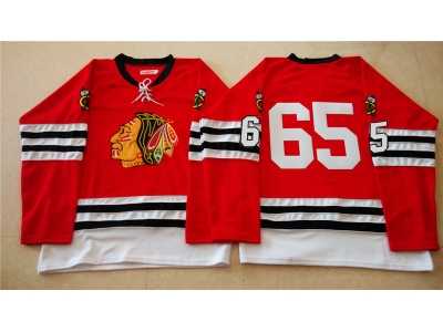 NHL Mitchell And Ness 1960-61 Chicago Blackhawks #65 Noname red Throwback jerseys