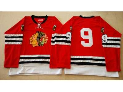 NHL Mitchell And Ness 1960-61 Chicago Blackhawks #9 Noname red Throwback jerseys