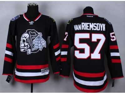 NHL chicago blackhawks #57 vanriemsdyk black jerseys[2014 new stadium]
