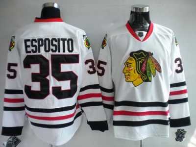 nhl chicago blackhawks #35 esposito white
