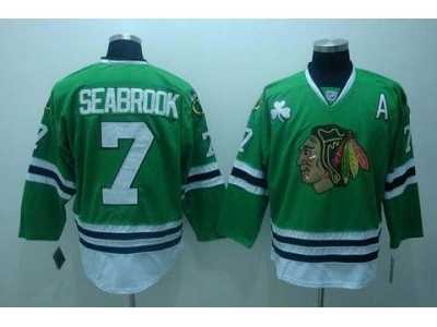 nhl chicago blackhawks #7 seabrook green