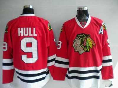 nhl chicago blackhawks #9 hull red