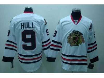 nhl chicago blackhawks #9 hull white