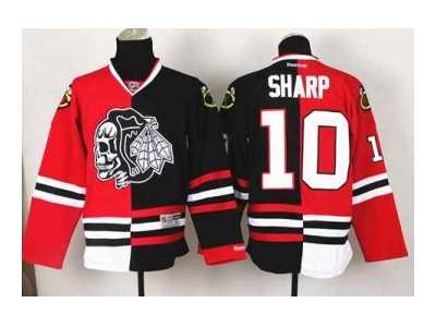 nhl jerseys chicago blackhawks #10 sharp black-red[split][the skeleton head]