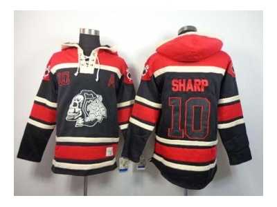 nhl jerseys chicago blackhawks #10 sharp red-black[pullover hooded sweatshirt][the skeleton head][patch A]