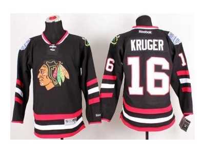 nhl jerseys chicago blackhawks #16 kruger black[2014 new stadium][kruger]