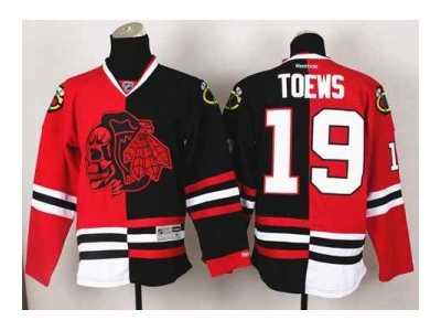 nhl jerseys chicago blackhawks #19 toews black-red[split][the skeleton head]