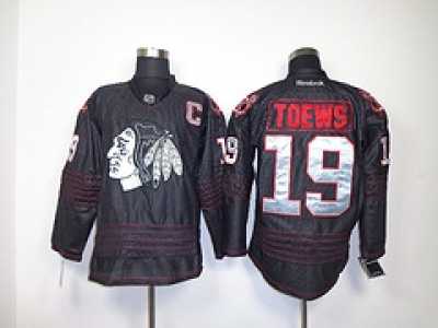 nhl jerseys chicago blackhawks #19 toews full black[patch C]
