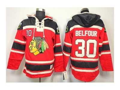 nhl jerseys chicago blackhawks #30 belfour red[pullover hooded sweatshirt]