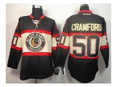 nhl jerseys chicago blackhawks #50 crawford black third edition