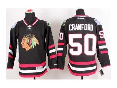 nhl jerseys chicago blackhawks #50 crawford black[2014 new stadium]