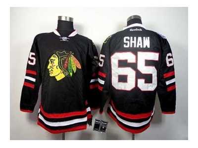 nhl jerseys chicago blackhawks #65 shaw black[2014 new stadium]