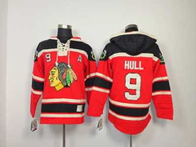 nhl jerseys chicago blackhawks #9 hull red[pullover hooded sweatshirt A]