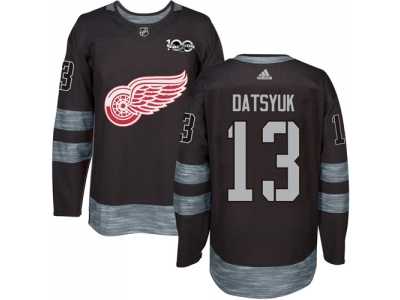 Detroit Red Wings #13 Pavel Datsyuk Black 1917-2017 100th Anniversary Stitched NHL Jersey