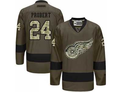 Detroit Red Wings #24 Bob Probert Green Salute to Service Stitched NHL Jersey