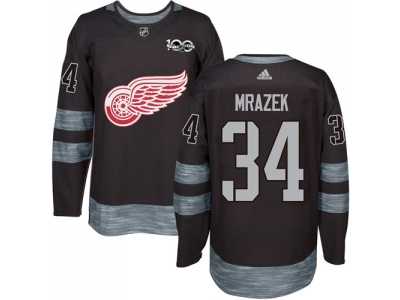 Detroit Red Wings #34 Petr Mrazek Black 1917-2017 100th Anniversary Stitched NHL Jersey