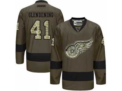 Detroit Red Wings #41 Luke Glendening Green Salute to Service Stitched NHL Jersey