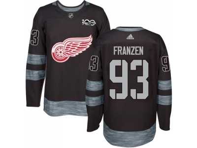 Detroit Red Wings #93 Johan Franzen Black 1917-2017 100th Anniversary Stitched NHL Jersey
