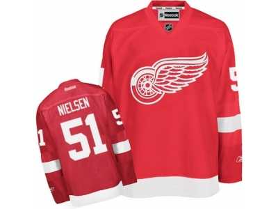 Men's Reebok Detroit Red Wings #51 Frans Nielsen Authentic Red Home NHL Jersey