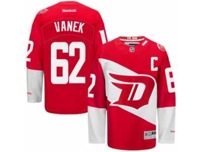 Men's Reebok Detroit Red Wings #62 Thomas Vanek Authentic Red 2016 Stadium Series NHL Jersey