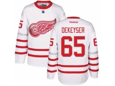 Men's Reebok Detroit Red Wings #65 Danny DeKeyser Authentic White 2017 Centennial Classic NHL Jersey