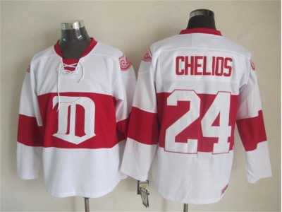 NHL Detroit Red Wings #24 Chelios classic white jerseys