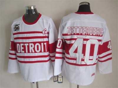 NHL Detroit Red Wings #40 Henrik Zetterberg white jerseys[m&n 75th]