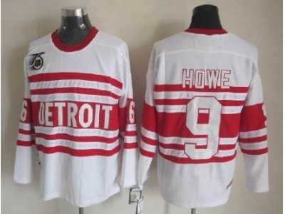 nhl Detroit Red Wings #9 Howe Authentic 75TH ccm Jersey White