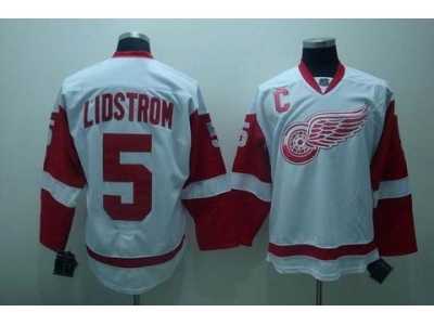nhl detroit red wings #5 lidstrom white[c patch]