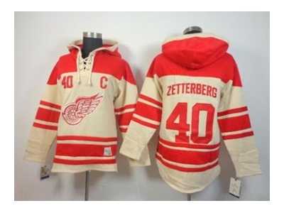 nhl jerseys detroit red wings #40 zetterberg red-cream[pullover hooded sweatshirt patch C]