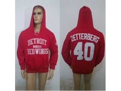 nhl jerseys detroit red wings #40 zetterberg red[pullover hooded sweatshirt][ccm]