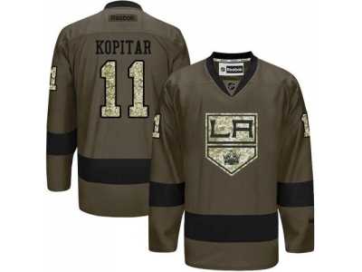 Los Angeles Kings #11 Anze Kopitar Green Salute to Service Stitched NHL Jersey