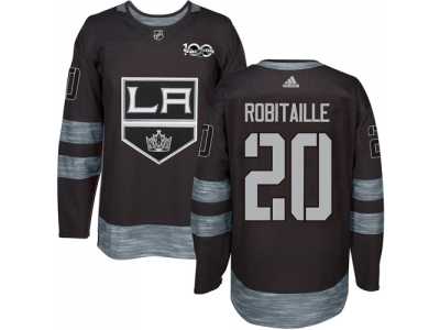 Los Angeles Kings #20 Luc Robitaille Black 1917-2017 100th Anniversary Stitched NHL Jersey