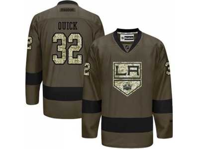 Los Angeles Kings #32 Jonathan Quick Green Salute to Service Stitched NHL Jersey