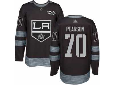 Men's Adidas Los Angeles Kings #70 Tanner Pearson Authentic Black 1917-2017 100th Anniversary NHL Jersey