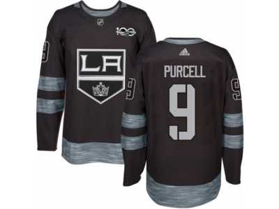 Men's Adidas Los Angeles Kings #9 Teddy Purcell Authentic Black 1917-2017 100th Anniversary NHL Jersey