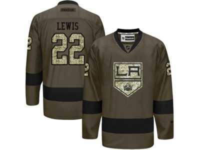 Men's Reebok Los Angeles Kings #22 Trevor Lewis Authentic Green Salute to Service NHL Jersey