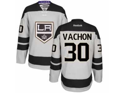 Men\'s Reebok Los Angeles Kings #30 Rogie Vachon Authentic Gray Alternate NHL Jersey