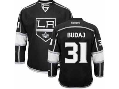 Men\'s Reebok Los Angeles Kings #31 Peter Budaj Authentic Black Home NHL Jersey