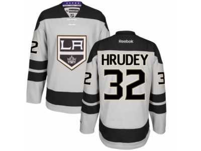 Men's Reebok Los Angeles Kings #32 Kelly Hrudey Authentic Gray Alternate NHL Jersey